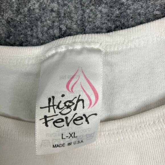 High Fever Top Womens Size L-XL White Bike Rally Sturgis Vintage - Picture 2 of 8